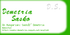 demetria sasko business card